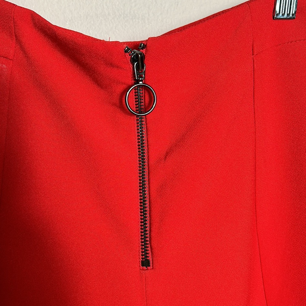 Topshop Red Wide Leg Flare Pants size 4 - Picture 5 of 9